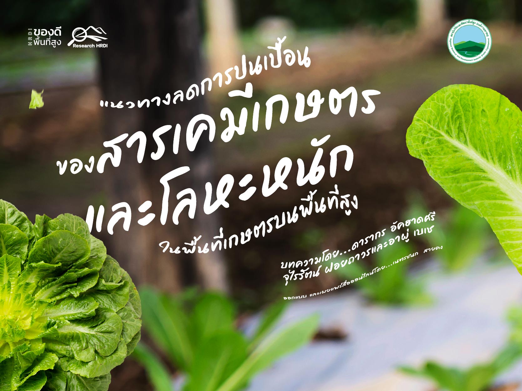 แนวทางลดการปนเปื้อนของสารเคมีเกษตรและโลหะหนักในพื้นที่เกษตรบนพื้นที่สูง