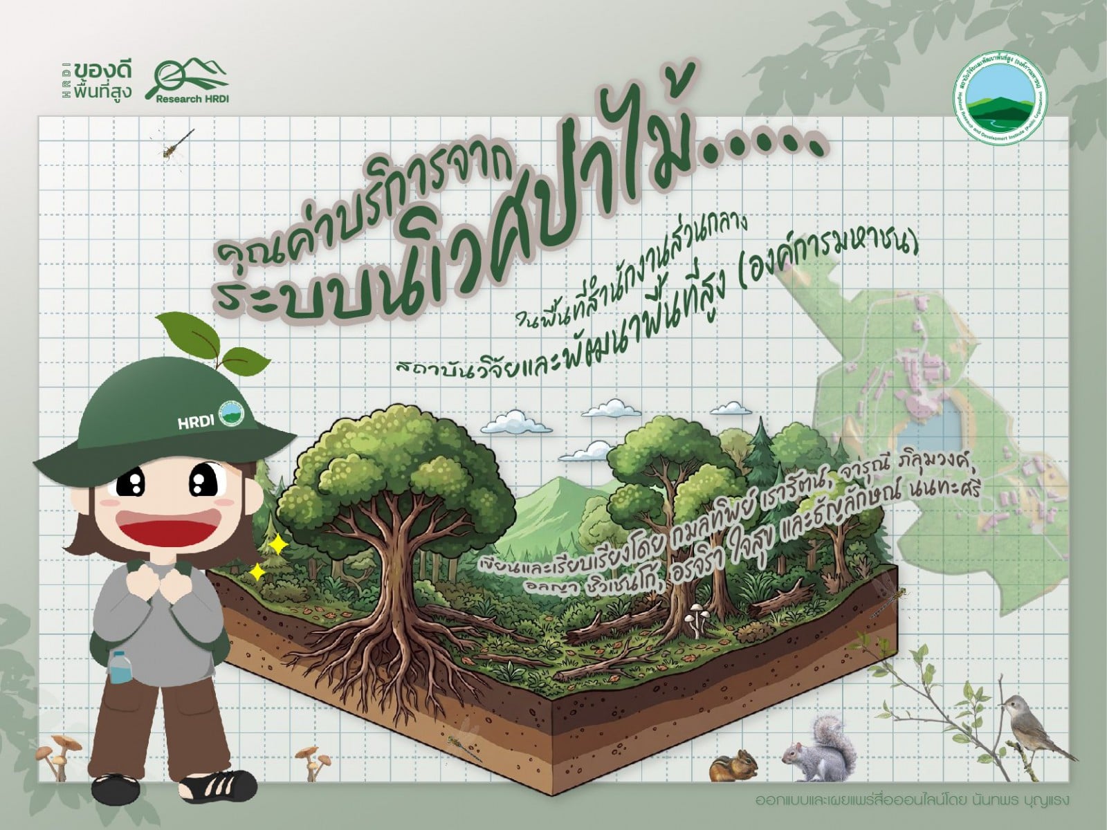 คุณค่าบริการจากระบบนิเวศป่าไม้..... ในพื้นที่สำนักงานส่วนกลาง  สถาบันวิจัยและพัฒนาพื้นที่สูง (องค์การมหาชน)